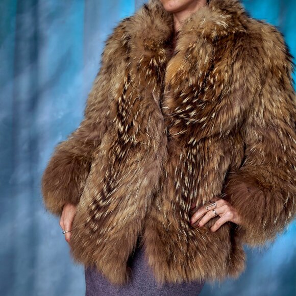 Vintage 80's Fur Coat/jacket - Picture 2 of 9